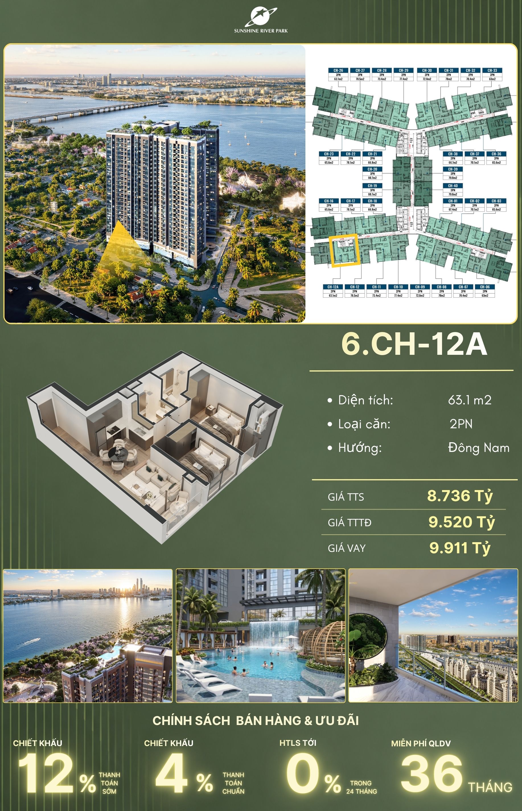 Ảnh trỏ vị trí căn 6.CH-12A