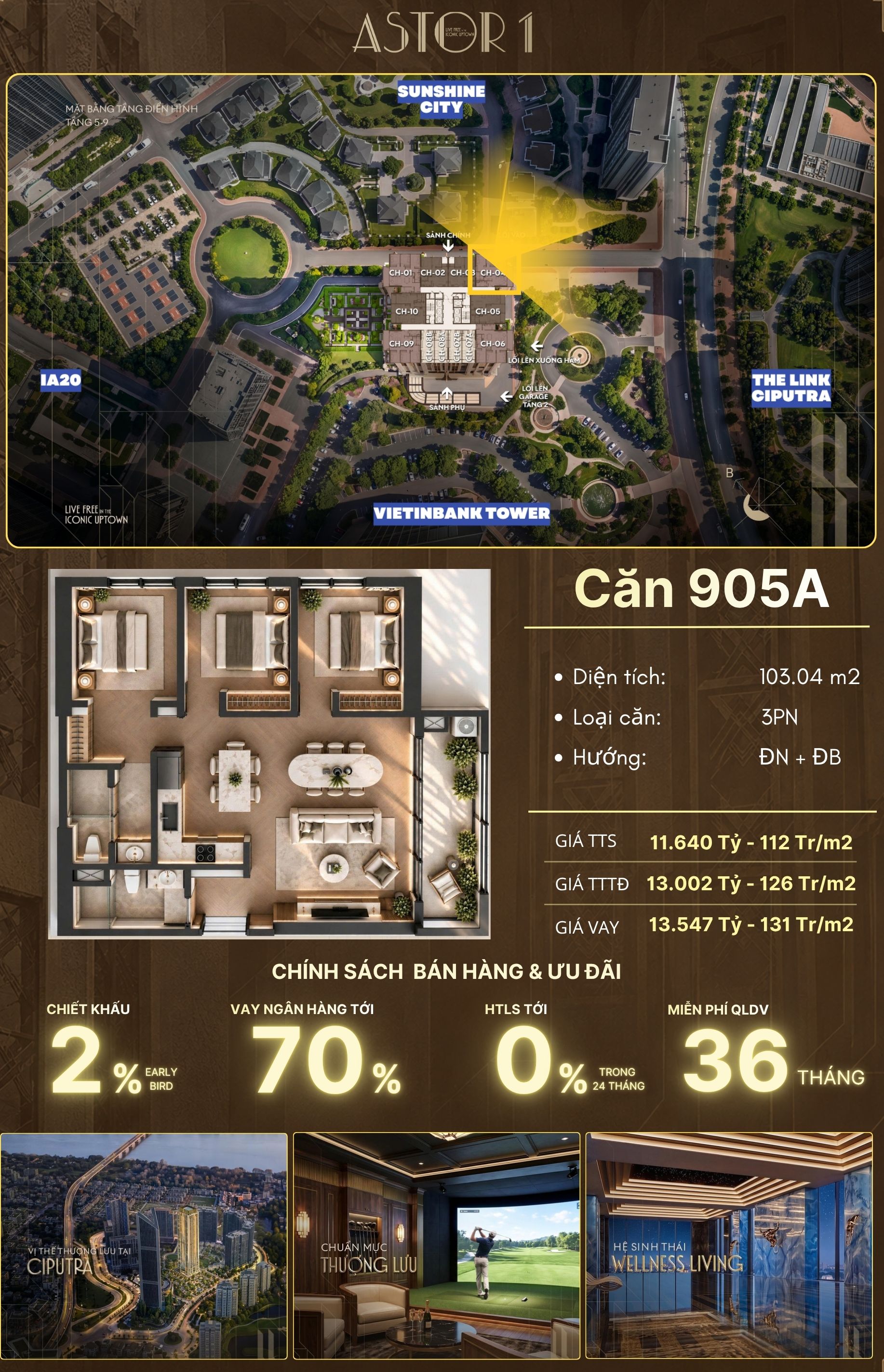 Ảnh trỏ vị trí căn 905A