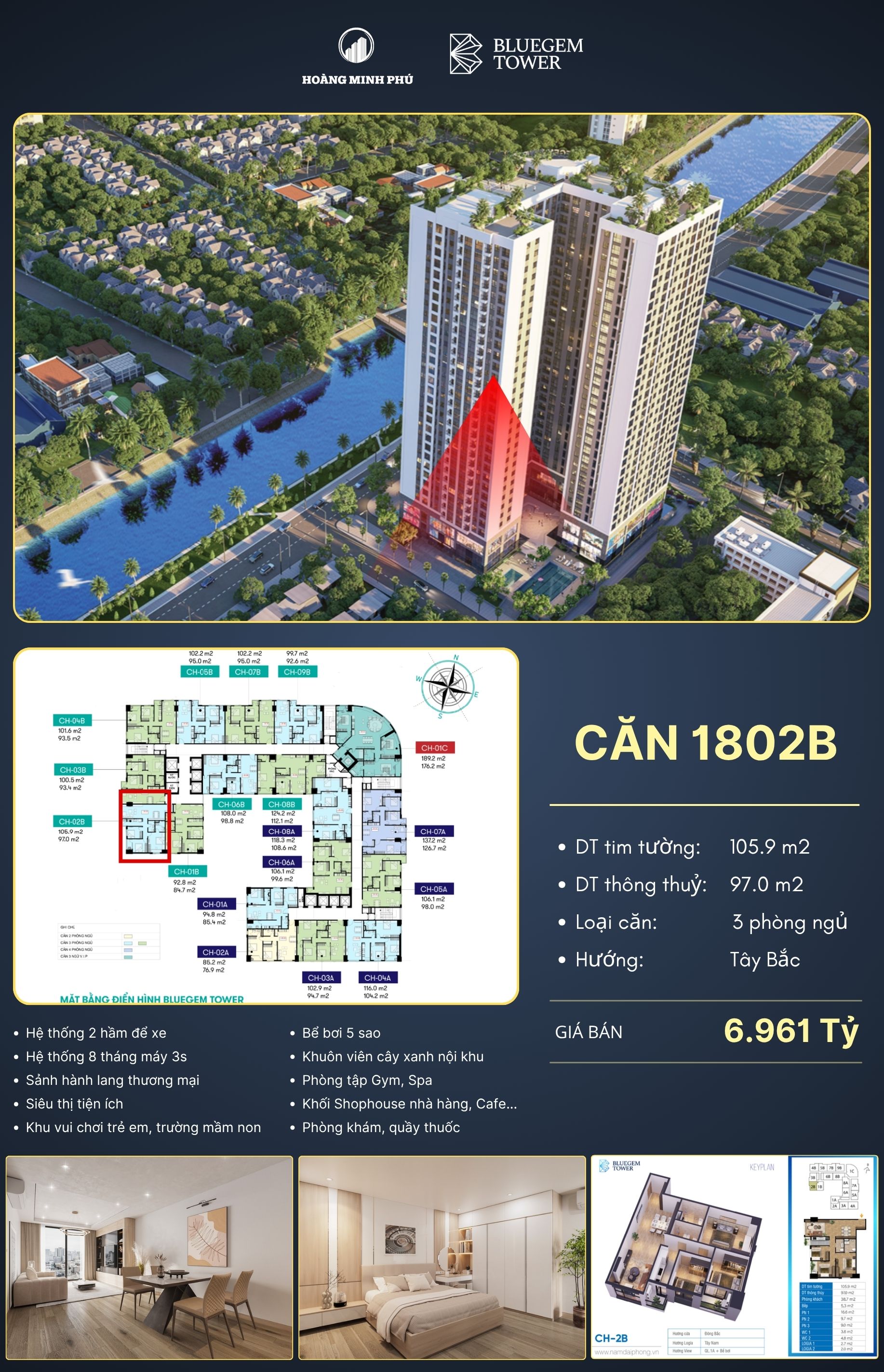 Ảnh trỏ vị trí căn 1802B